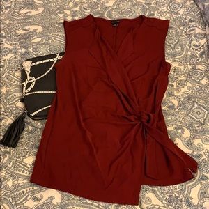 Ann Taylor wrap top RED